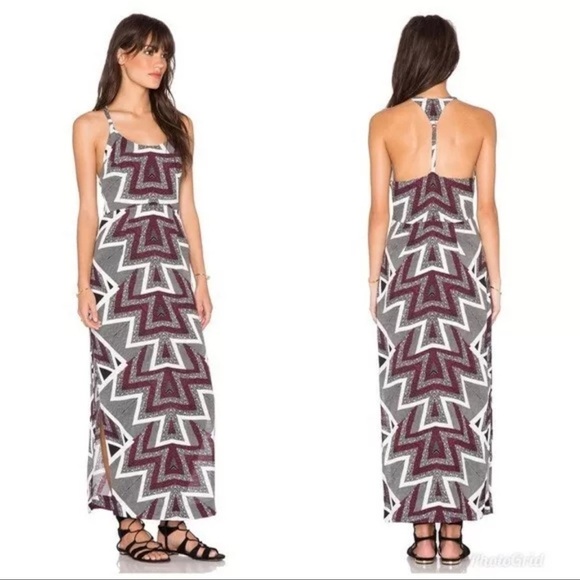 Free People SERVES YOU RIGHT Maxi Split Aztec Bohemian Western Dress Size 0 US - Picture 12 of 12